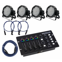 Showlite FLP-144W Faro 4 x SET incl. DMX Controller + cavi