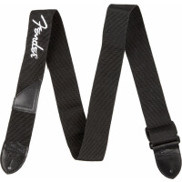 Fender Logo Strap Black with White Logo