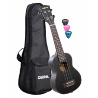 Cascha Premium Konzert Mahagoni Ukulele Set Schwarz