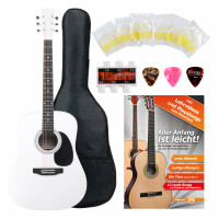 Classic Cantabile Acoustic Guitar Starter Set incl. 5-piece Accessory Set ? White