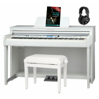 Classic Cantabile DP-A 610 Digitale Piano Wit Mat Set met Pianobank en Hoofdtelefoon