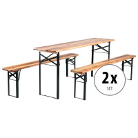 Set 2x Stagecaptain Hirschgarten 2 panche e tavolo da birreria, lunghezza 177 cm