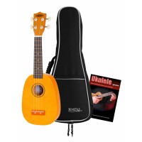 Classic Cantabile US-100P NAT Sopran-Ukulele Pineapple Set inkl. Ukulelenschule & Tasche