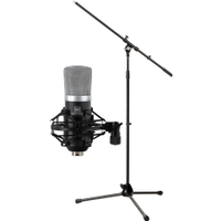 Pronomic CM-22 Microphone À Large Diaphragme Incl. Suspente, Bonnette Anti-Vent &amp; Kit Pied De Micro