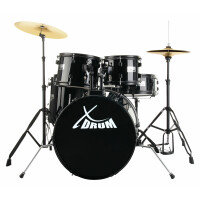 XDrum Rookie 20" Studio Schlagzeug Komplettset Black inkl. Schule