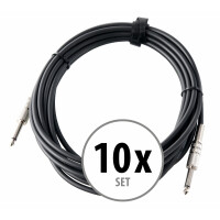 Pronomic Câble Instrument 6m noir jack. Set x 10