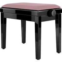 Classic Cantabile Pianobank Modell A Schwarz Hochglanz Velours Rosé