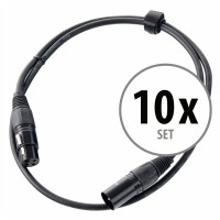 Pronomic Stage XFXM-1 cable de micrófono XLR 1 m negro set de 10