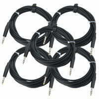 Set van 5 Pronomic Stage INSTS-6 klinkkabel 6 m stereo