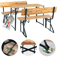 Stagecaptain BBDL-119 Hirschgarten Bierzeltgarnitur mit Lehne für Balkon 119 cm Natur  - Retoure (Zustand: akzeptabel) 