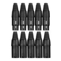 Pronomic XFXM PLUG Black XLR stekkerset female/male - 2 x set van 5 stuks