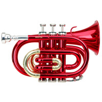 Classic Cantabile Brass TT-400B trompeta de bolsillo rojo