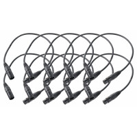 set van 10 Pronomic Stage microfoonkabel XLR 0,5 m zwart