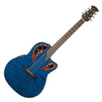 Ovation Celebrity Elite Plus CE44P Mid Cutaway Blue Transparent Quilt