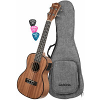 Cascha Premium Konzert Mahagoni Ukulele Set LH