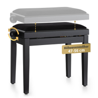 Classic Cantabile Pianobank Schwarz Matt  - Retoure (Zustand: sehr gut)