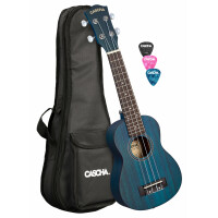 Cascha HH 2266L Premium Mahagoni Sopran Ukulele Set Blau - L