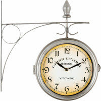 Stagecaptain BHU-4543 SR Horloge de gare grand avec support mural argent