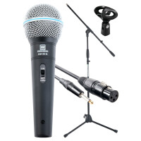 Pronomic Superstar JACK Lot de Microphones Microphones+ Pied + XLR Câble jack