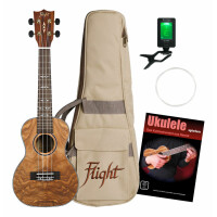 Flight DUC410 Quilted Ash Konzert Ukulele Set