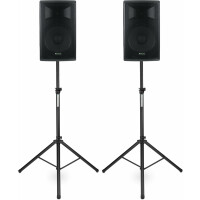 Pronomic E-215 MA 15" altavoz activo de 500 vatios set con soportes