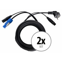 Pronomic Stage EUPPX-2.5 cable híbrido Euro/Powerplug/XLR Set de 2