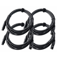 Set de 4 Pronomic Stage XFXM-Blue- 5 Cable de micrófono XLR 5 m negro