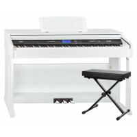 FunKey DP-2688A WH Digitalpiano Weiß Hochglanz Bank Set