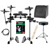 XDrum DD-400 e-drumstel complete set met versterker, kabel, drumkruk en sticks