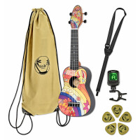 Ortega K2-68-L Keiki Lefthand Sopran Ukulele Pack "Peace '68"