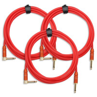 Set de 3 cables para instrumentos Pronomic Trendline INST-3B, 3 m en rojo