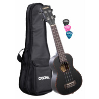 Cascha Premium Mahagoni Sopran Ukulele Set Schwarz