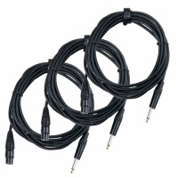 Pronomic Stage XFJ-5 cable micrófono, clavija -XLR 5 m set 3 x clavija XLR mono (hembra) 6,35mm