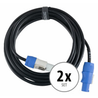 Pronomic Power Twist 5 Cable de alimentación de 5 m set de 2