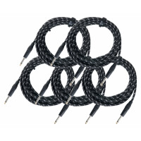 Pronomic Stage INST-6 cable de instrumentos en textil clavija jack set de 5 x 6 m, 1,5 mm²