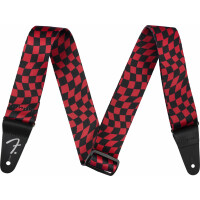 Fender Wavy Checkerboard Polyester Strap 2" Red