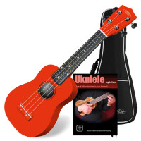 Classic Cantabile US-100 RD Sopraan Ukelele set, rood, incl. tas