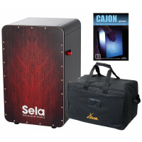 Sela SE 047 CaSela Black Pro Cajon Red Dragon SET