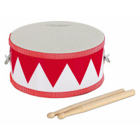 Classic Cantabile Tamburo per bambini 8" bianco-rosso