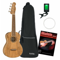 Fender Zuma Exotic Konzert Ukulele Natural Spalted Maple Set