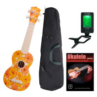 Classic Cantabile BeachBuddy Beachflower Ukulele Set inkl. Tuner und Schule