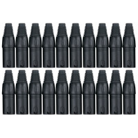 Pronomic Lot de Prises XLR Mâle 20 pièces noir