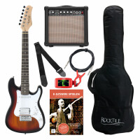 Rocktile Sphere Junior Guitare Eléctrique 3/4 Sunburst SET avec ampli, cable et sangle