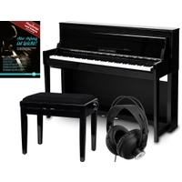 Classic Cantabile UP-1Plus SH Upright E-Piano Zwart Hoogglans Set