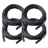 Pronomic Stage XFXM-Blue-20 Cable de micrófono XLR 20 m negro, set de 4