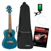 Ortega RUOCEAN Konzert Ukulele Blue Satin Set