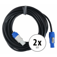 Pronomic Power Twist 10 Cable de alimentación de 10 m set de 2