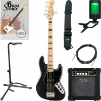 Squier Affinity Series Active Jazz Bass V Black Metallic Starter Set