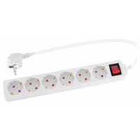 Stagecaptain PSSH-6 rallonge multiprises avec interrupteur blanche