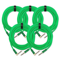 Set de 5 cables para instrumentos Pronomic Trendline INST-6B, 6 m en verde